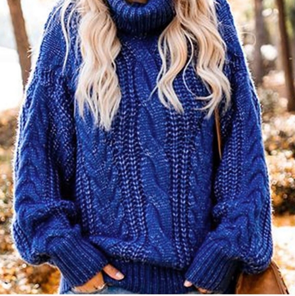 New Chunky Speckled oversized Turtleneck Sweater - Picture 2 of 8